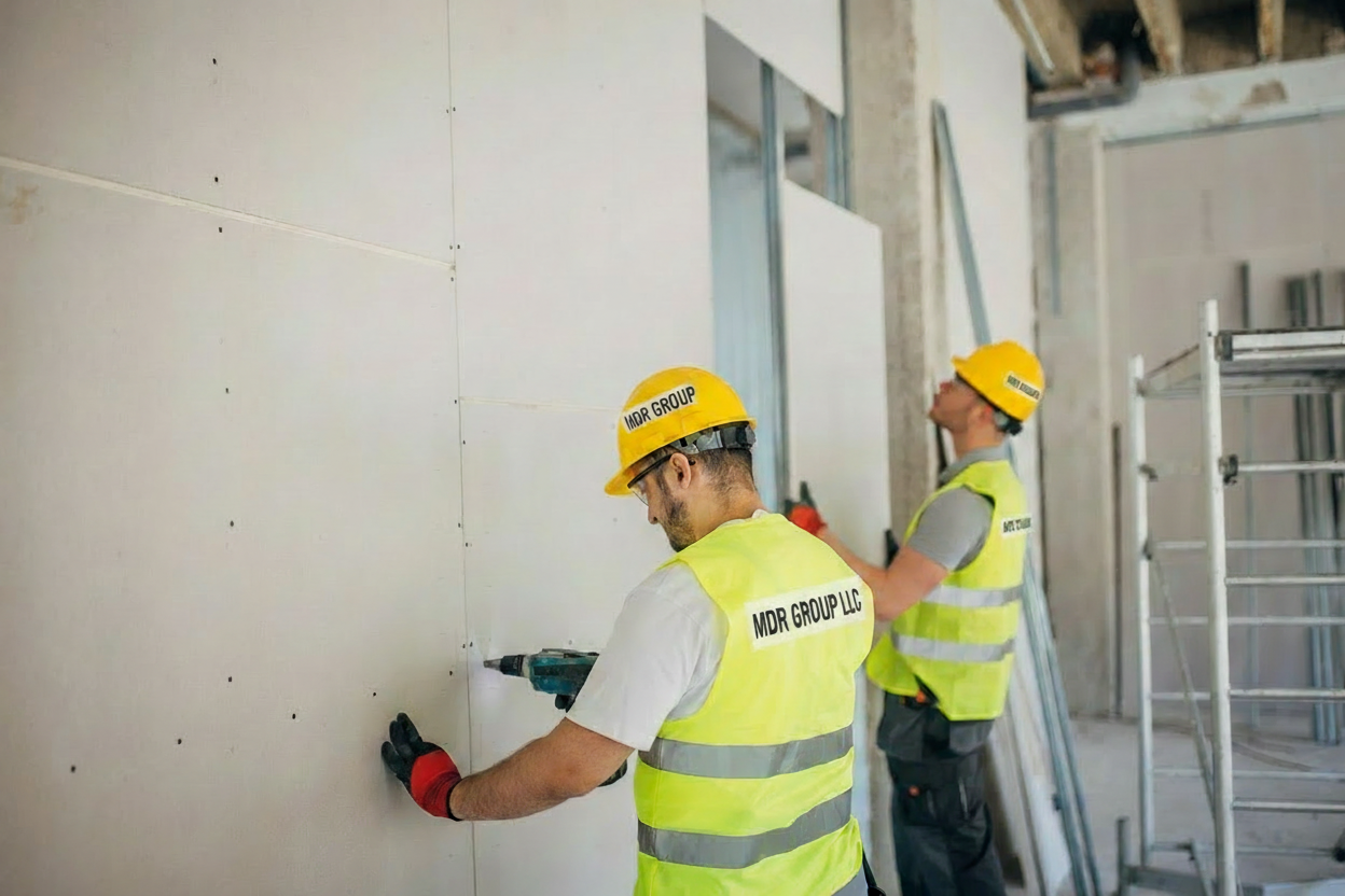 Completed drywall finishing in multifamily apartment
